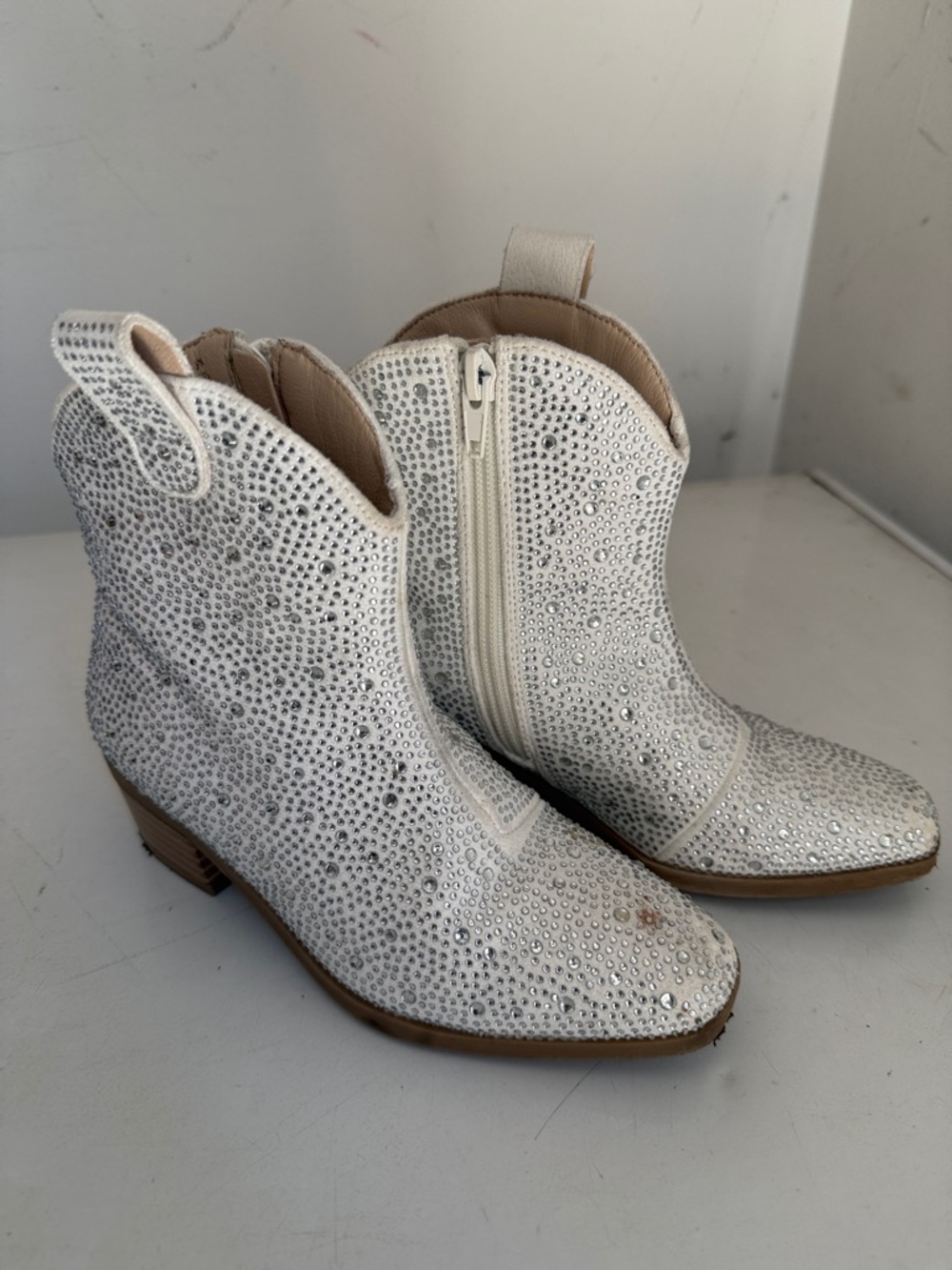 👢Swiftie Boots Toddler Girls Silver Rhinestone Cowboy Boots Dream Pairs Size 12